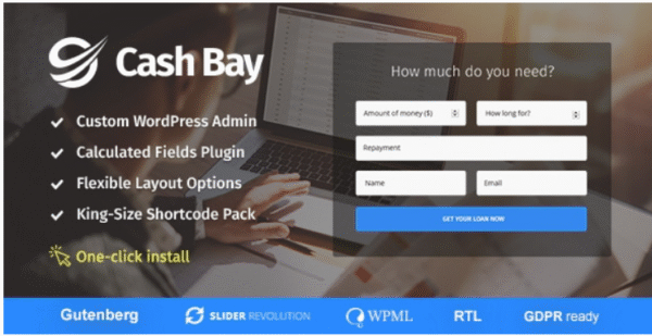 Cash Bay - Banking and Payday Loans WordPress Theme