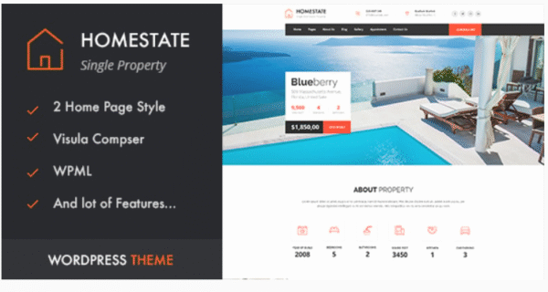 HOME STATE - Single Property Real Estate WordPress Theme