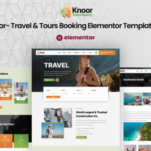 Knoor - Travel & Tours Booking Elementor Template Kit